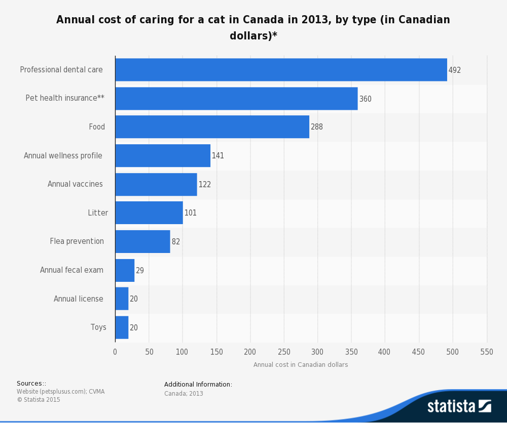 annual-cost-of-caring-for-a-cat-in-canada-2013-by-type